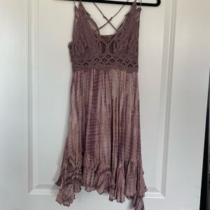 Free people lace tie dye mini dress